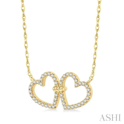 Twin Heart Shape Diamond Necklace