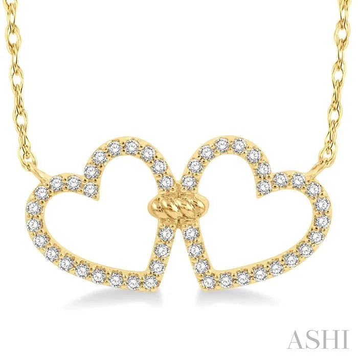Twin Heart Shape Diamond Necklace