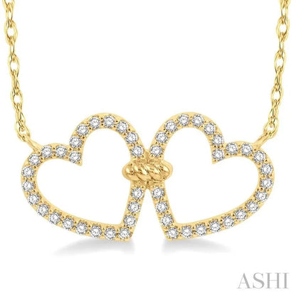 Twin Heart Shape Diamond Necklace