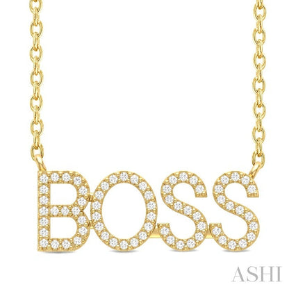 Block 'Boss' Diamond Name Necklace