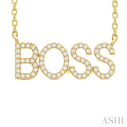 Block 'Boss' Diamond Name Necklace