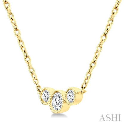 3 Stone Bezel Set Diamond Necklace