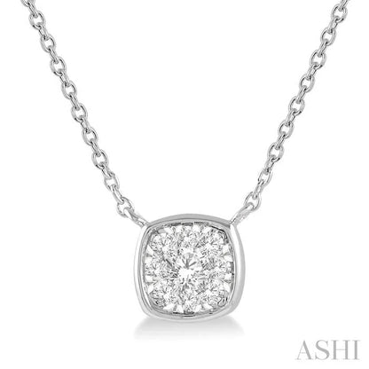 Cushion Shape Bezel Set Lovebright Essential Diamond Pendant