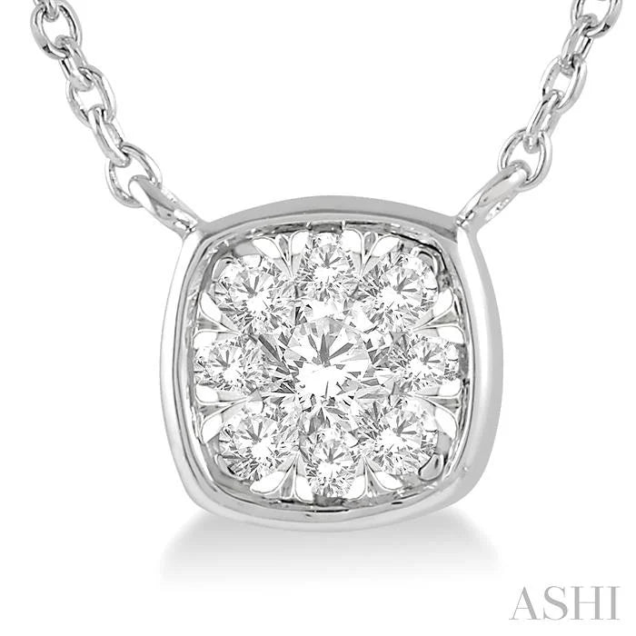 Cushion Shape Bezel Set Lovebright Essential Diamond Pendant