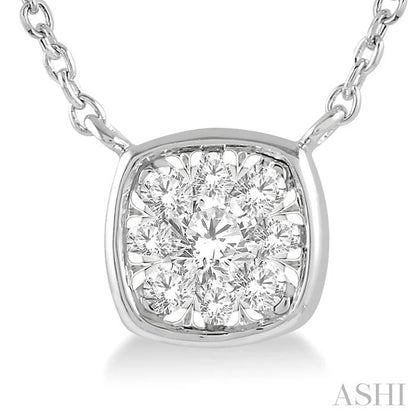 Cushion Shape Bezel Set Lovebright Essential Diamond Pendant
