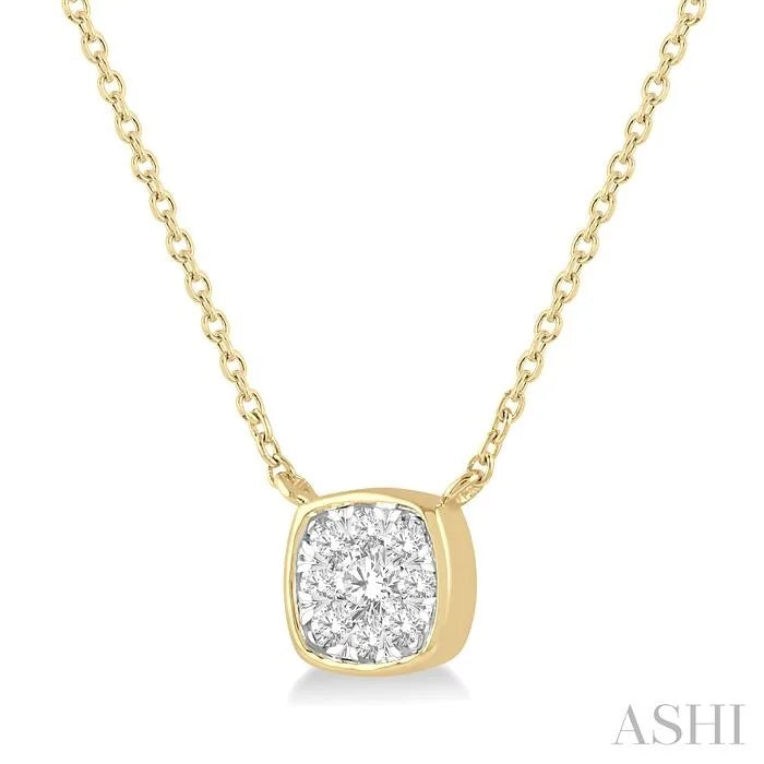 Cushion Shape Bezel Set Lovebright Essential Diamond Pendant
