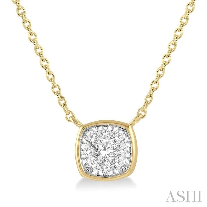 Cushion Shape Bezel Set Lovebright Essential Diamond Pendant