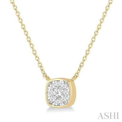 Cushion Shape Bezel Set Lovebright Essential Diamond Pendant
