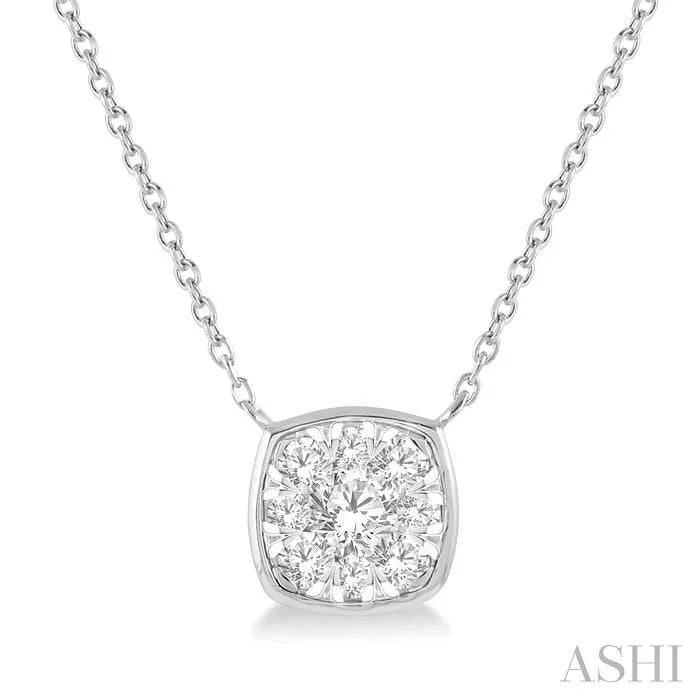 Cushion Shape Bezel Set Lovebright Essential Diamond Pendant