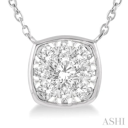 Cushion Shape Bezel Set Lovebright Essential Diamond Pendant