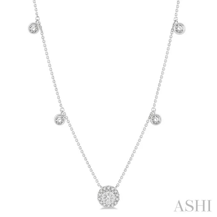 Halo Lovebright Diamond Station Necklace