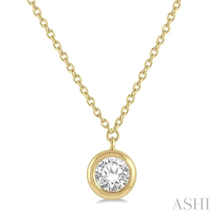 Round Shape Bezel Set Diamond Pendant