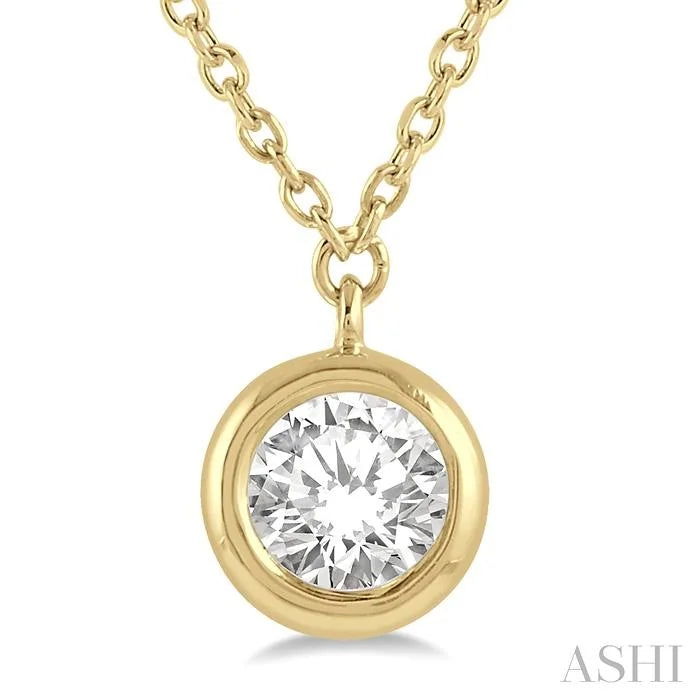 Round Shape Bezel Set Diamond Pendant
