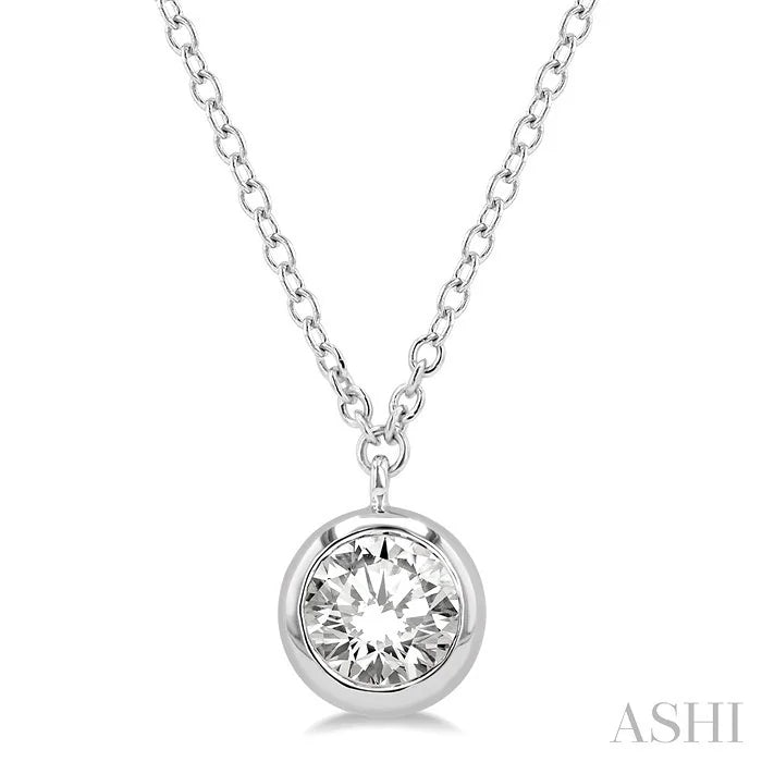 Round Shape Bezel Set Diamond Pendant
