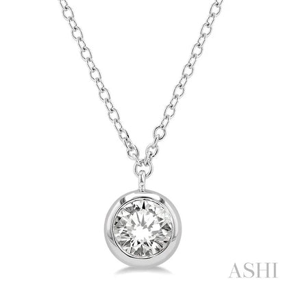 Round Shape Bezel Set Diamond Pendant