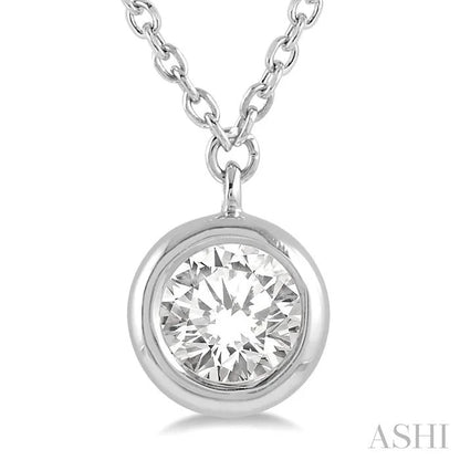 Round Shape Bezel Set Diamond Pendant