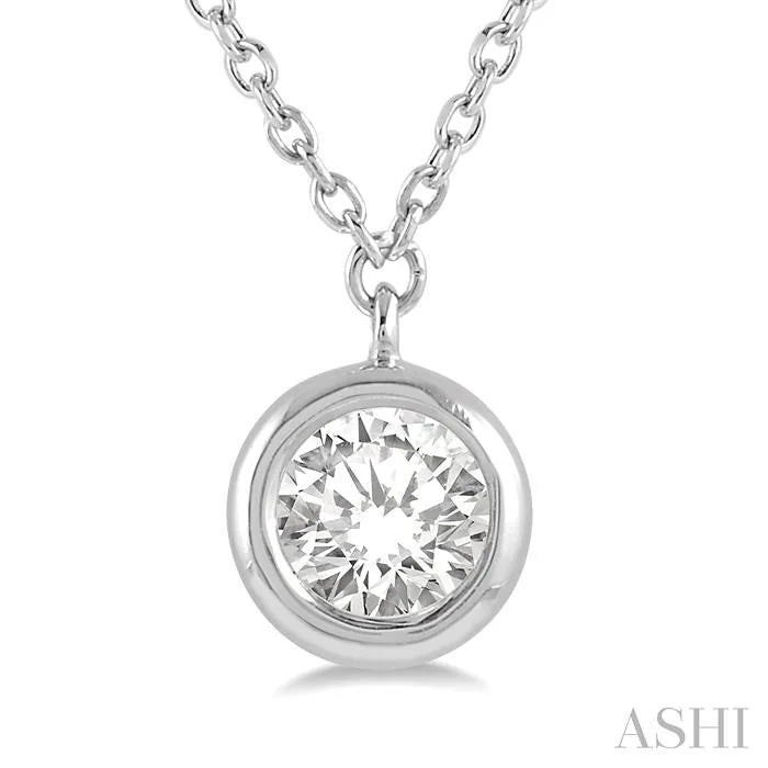 Round Shape Bezel Set Diamond Pendant