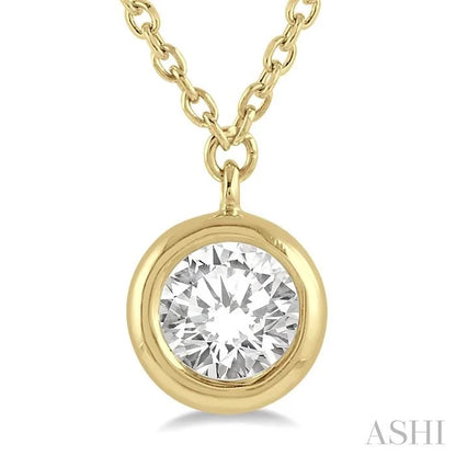 Round Shape Bezel Set Diamond Pendant
