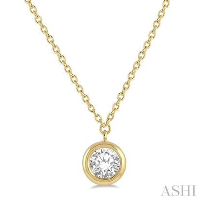 Round Shape Bezel Set Diamond Pendant