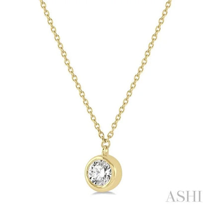 Round Shape Bezel Set Diamond Pendant