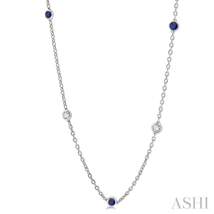 Gemstone & Diamond Station Necklace