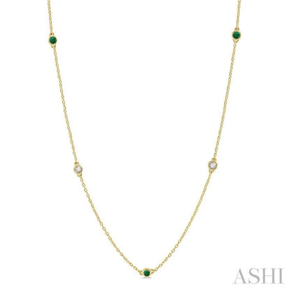 Gemstone & Diamond Station Necklace
