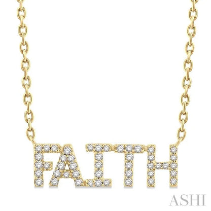 Block 'Faith' Diamond Name Necklace