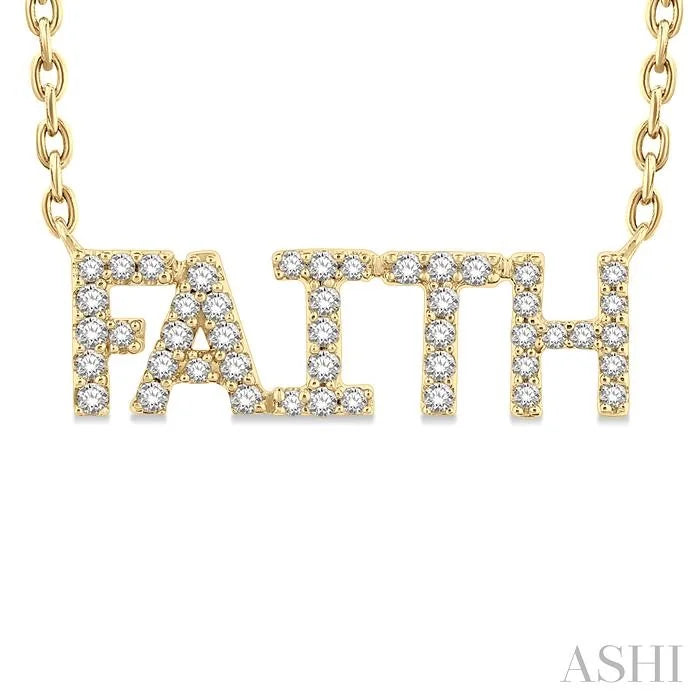 Block 'Faith' Diamond Name Necklace