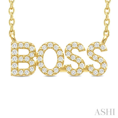 Block 'Boss' Diamond Name Necklace