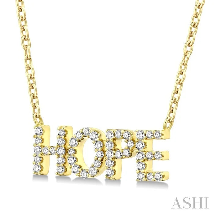 Block 'Hope' Diamond Name Necklace