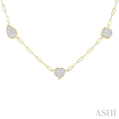 Mixed Shape Paperclip Lovebright Diamond Station Necklace