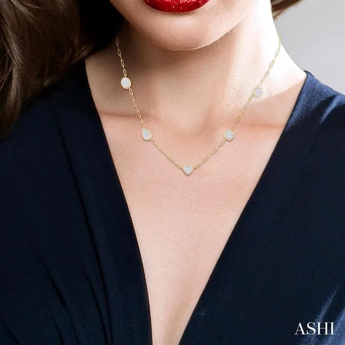 Mixed Shape Paperclip Lovebright Diamond Station Necklace