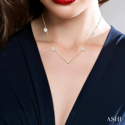 Mixed Shape Paperclip Lovebright Diamond Station Necklace