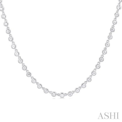 Halfway Bezel Set Diamond Tennis Necklace