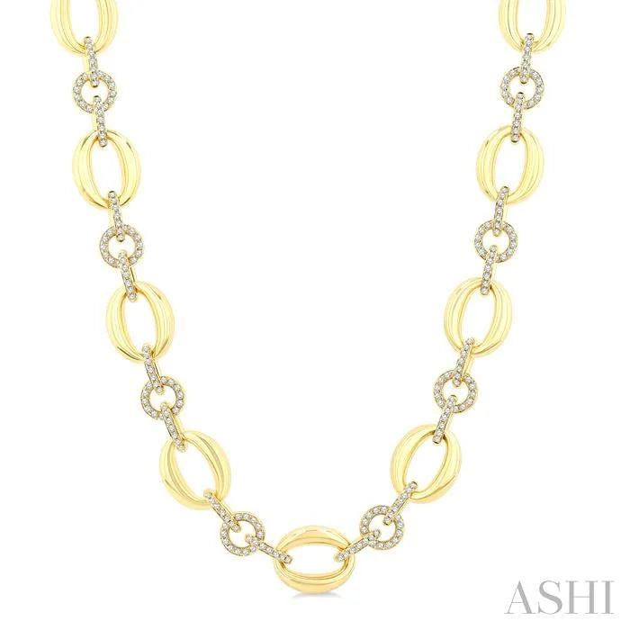 Aeris Gold Open Link Bold Gold Diamond Fashion Necklace
