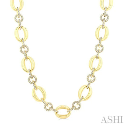Aeris Gold Open Link Bold Gold Diamond Fashion Necklace