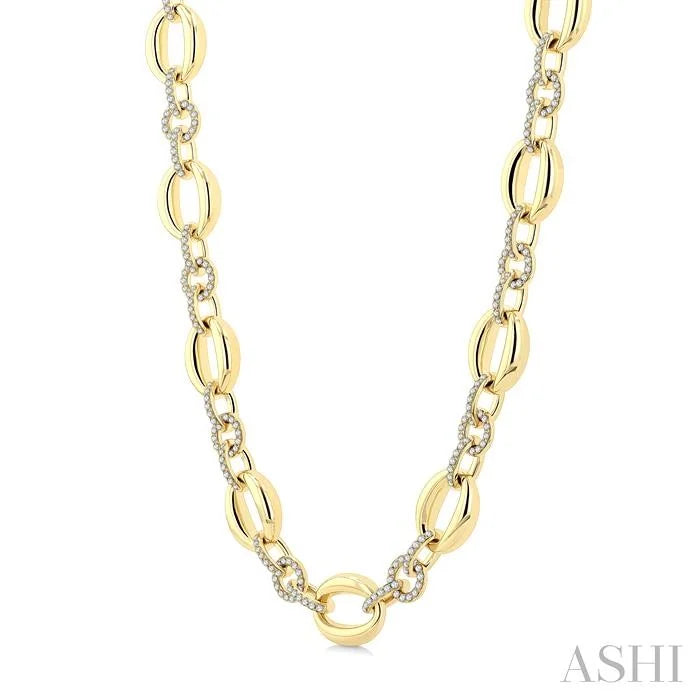 Aeris Gold Open Link Bold Gold Diamond Fashion Necklace