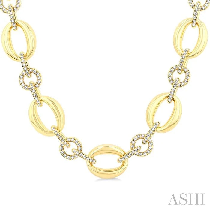 Aeris Gold Open Link Bold Gold Diamond Fashion Necklace