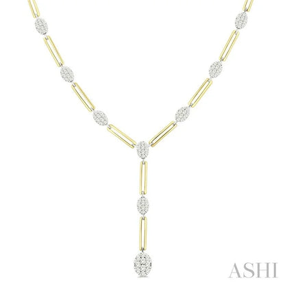 Oval Shape Paperclip Lovebright Diamond Fashion Necklace