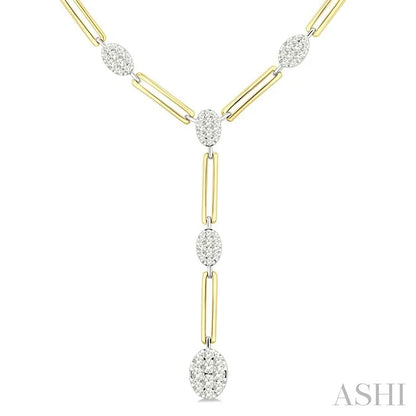 Oval Shape Paperclip Lovebright Diamond Fashion Necklace