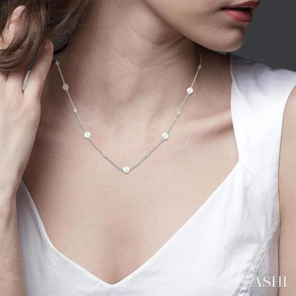 Pearl & Diamond Station Necklace