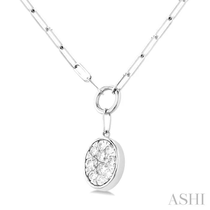 Oval Shape Lovebright Bezel Paperclip Necklace