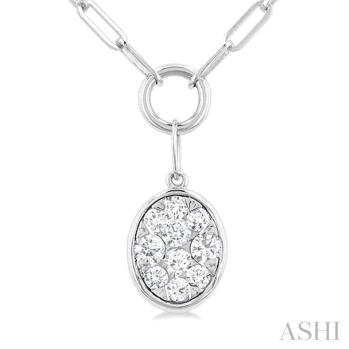 Oval Shape Lovebright Bezel Paperclip Necklace