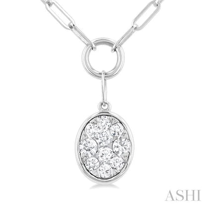 Oval Shape Lovebright Bezel Paperclip Necklace