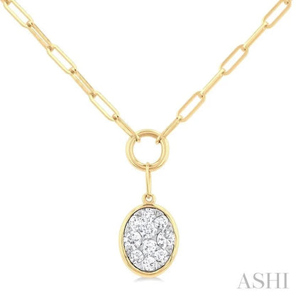 Oval Shape Lovebright Bezel Paperclip Necklace