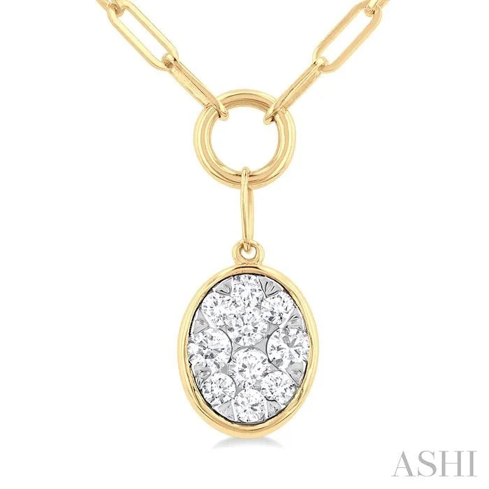 Oval Shape Lovebright Bezel Paperclip Necklace