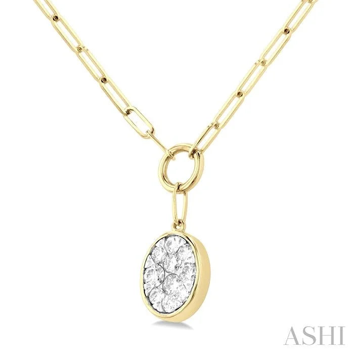 Oval Shape Lovebright Bezel Paperclip Necklace