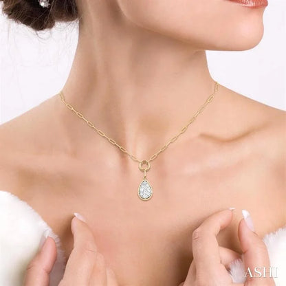 Pear Shape Lovebright Bezel Paperclip Necklace