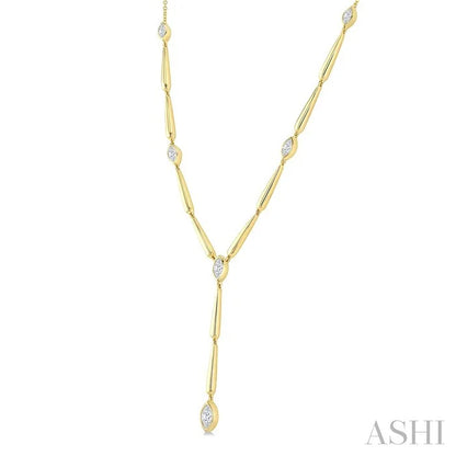 Marquise Shape Teardrop Bar Diamond Fashion Necklace