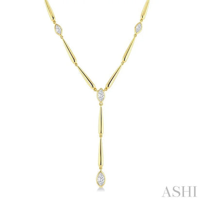 Marquise Shape Teardrop Bar Diamond Fashion Necklace